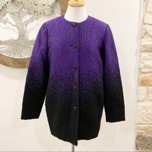 Helios & Luna Quilted Ombre Jacket Purple Black 4
